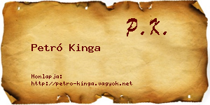 Petró Kinga névjegykártya