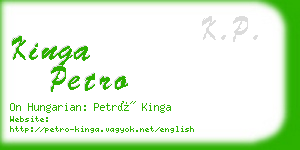 kinga petro business card